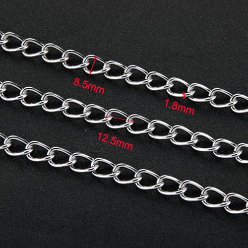 UMAOKANG 6.6FT Jewelry Chain for Jewelry Making Stainless Steel Chains Bulk | Twist Cable Link Chains Men and Women Necklace DIY Jewelry Craft Chain Roll - color: Cable (Steel)