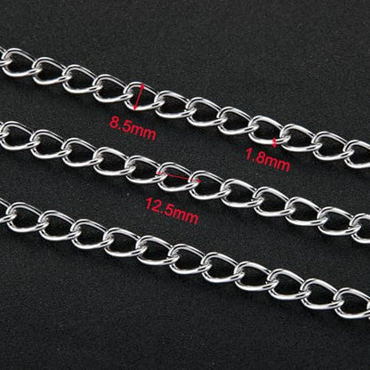 UMAOKANG 6.6FT Jewelry Chain for Jewelry Making Stainless Steel Chains Bulk | Twist Cable Link Chains Men and Women Necklace DIY Jewelry Craft Chain Roll - color: Cable (Steel)