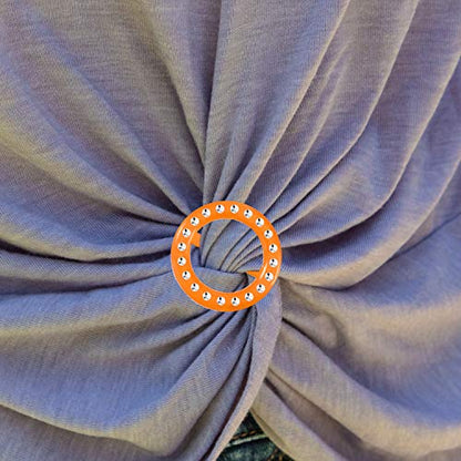 Boao 8 Pcs Scarf Ring Clip Shirt Ties Clips for Women Resin Clothes Corner Knotted Button Round Circle Shirt Clips Buckle Tshirt Clip Tightener for Loose Clothes Halloween 80s Accessories - style: Shiny Style