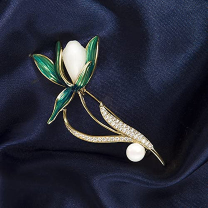 Brooches for Women, Shiny Cubic Zirconia Brooch Pins for Women Fashion Brooch Pin Broach Jewelry Gift - color: Orchid