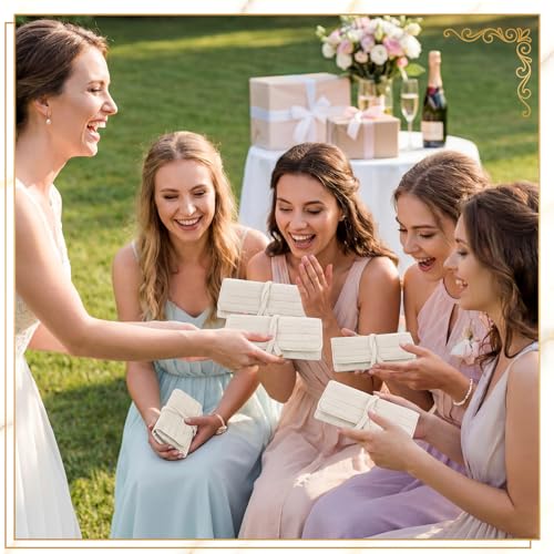 Tondiamo 1 Pcs Velvet Jewelry Roll Luxury Travel Jewelry Case for Ring Necklace Earring Bracelet Storage Bag Women Bridesmaid Gift (Cream White) - color: Cream White