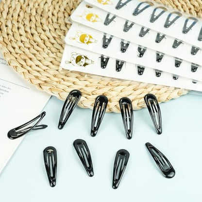 40pcs Snap Hair Clips, 2'' Hair Clip, Non-slip Black Hairpin Accessories for Women Girls, Metal Barrettes for Styling, Black - color: 2'' Black