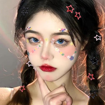 Star Hair Clips Snap Hair Barrettes Non Slip Star Hair Accessories Black Red White Metal Hair Clips for Girls Women -15 PCS 1.18" - color: 15 P -1.18"-Black,Red,White