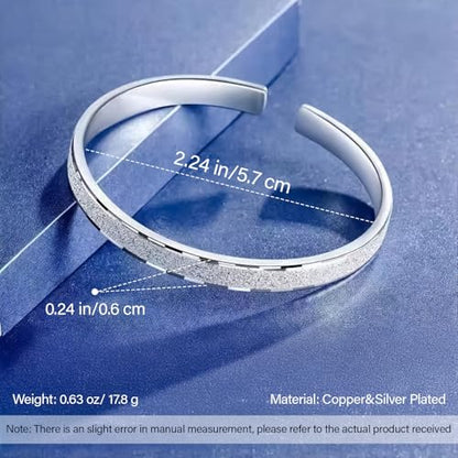 925 Sterling Silver Bangles For Women Handmade Silver Bangles Open Adjustable Bangle Bracelets For Women Silver Open Cuff Bracelets Stackable Wrap Bangles Festival Jewelry Gifts - color: Style 17