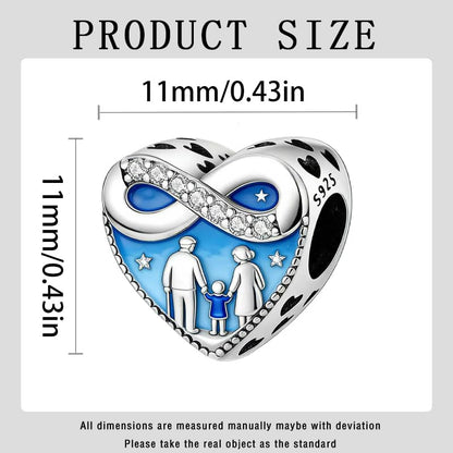 925 Sterling Silver Charms for Bracelets and Necklaces Beads Charms Jewelry Gift for Women - color: A Happy Family