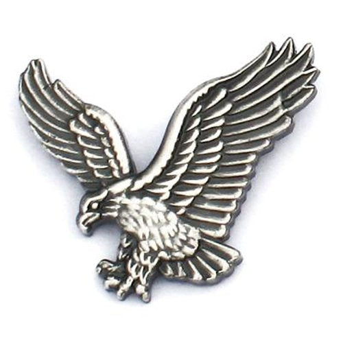 PinMart Patriotic Eagle Pin - Soaring American Eagle Enamel Lapel Pin - color: Nickel Antique Eagle, size: 1 Piece