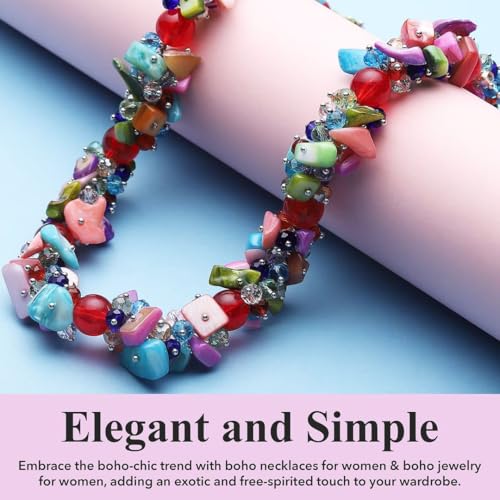 Beaded Necklaces Necklaces Shell- Colorful Beads y Summer 20-23 Inch - color: Multicolor