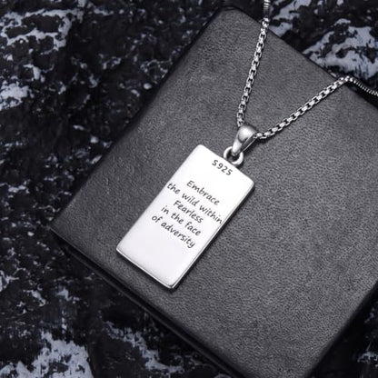 YAFEINI Cat Tarot Necklace 925 Sterling Silver Cat Tarot Pendant Necklace Jewelry Gifts for Women - style: Wolf