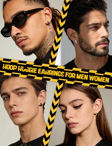 Stainless Steel Mens Womens Clip On Earrings Hoop Huggie Non-Piercing 3 Pairs - color: 3 Pairs(Silver + gold + black)