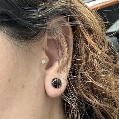 8G-12mm Solid Ear Plugs Tunnels for Women Men Single Flared Ears Gauge Plugs with O-Ring Stretcher Expander Piercing Body Jewelry Black White Clear Opalite 1 Pairs - color: Black, size: 8 Gauge = 3mm = 1/8 inch