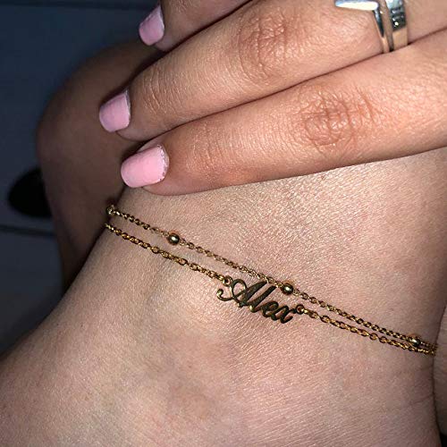 Ankle Bracelet for Women Personalized Name Anklet 18K Gold Plated Custom Dainty Anklet Bracelet Beach Jewelry for Girlfriend - color: Style 07
