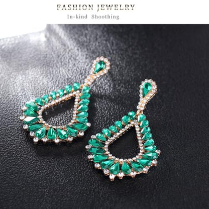 Elegant Crystal Rhinestone Teardrop Chandelier Wedding Bridal Dangle Drop Earrings - style: Style06
