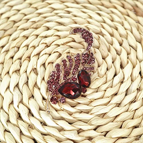 Brooch Pins for Women Girls Fashion Flower Crystal Rhinestone Pearl Jewelry - color: Color 19