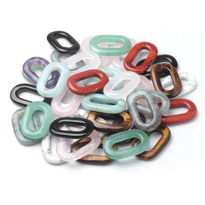 4pcs Natural Stone Pendants Circular Shape Exquisite Specfic Mixed Agate Crystal Stone Charms for Jewelry Making Necklace