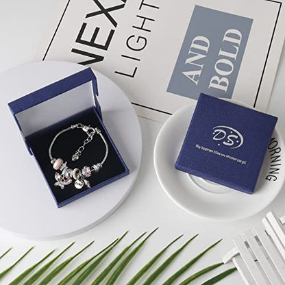 DS Charm Bracelets for Girls Adjustable Silver Stainless Steel Gift Box | Cute Cartoon Charms,Friendship Jewelry,Birthday Gifts,Teen Kid Fit, Tarnish Resistant,Stackable Trendy Daily Wear - style: Silver-butterfly3