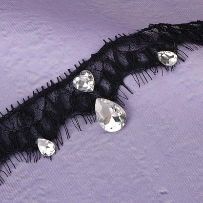 MILAKOO Lace Tattoo Choker for Women Elegant Goth & Elegant Necklace Collarbone Pearl Pendant Collar - color: Black A