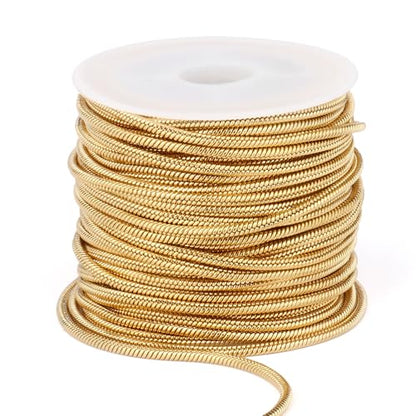 33FT 2mm Thin Stainless Steel Gold Snake Chains Bulk for Jewelry Making | 18K Gold PVD Plated 304 Stainless Steel Round Snake Chain Roll Spool for DIY Craft - color: 2mm Gold Round Snake Chains