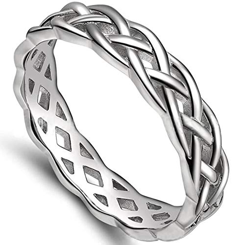 Jude Jewelers 4mm Stainless Steel Celtic Knot Eternity Wedding Engagement Band Ring