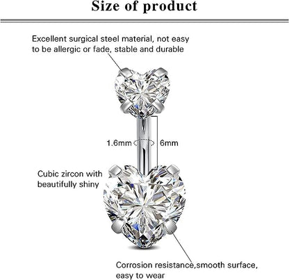 VCMART Belly Button Ring Short Bar Belly Ring Short Belly Button Rings Surgical Steel 6mm Belly Rings for Women Small Belly Button Piercing Navel Rings Piercing Jewelry - color: A4 -silver