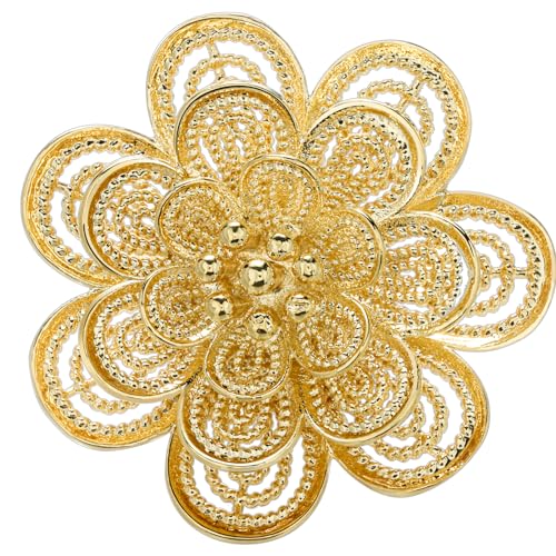 18K Gold Tone lapel Pins Brooch for Men Suit, Metal Flower Brooch Pins for Women, Mens Suit Accessories on Wedding Birthday Anniversary Father's Day. - color: flower-2