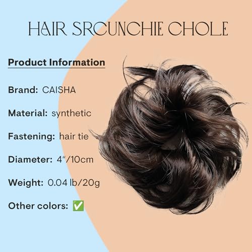 CAISHA Small Scrunchy Updo Hairpiece Ponytail Extensions Hair Tie Brown G2C - color: brown #4A G2C