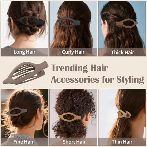 8 Pack French Flat Hair Clips, Non-Slip Large Hair Clips for Women, Matte Neutral Flat Hair Claws for Thick Thin Hair - color: Flat Hair Clips