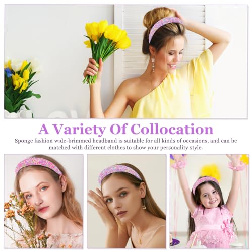 Beaupretty Fashionable Wide-Edged Headbands for Women 2 Pcs Non-Slip Padded Hair Accessories for Parties and Holidays