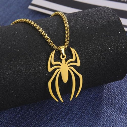 Tapp Collections Stainless Steel Superhero Pendant Necklace - color: Spiderman / Steel Chain / Gold Color