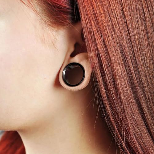 LADEMAYH 3 Pairs 316L Surgical Stainless Steel Tunnels Gauges for Ears, 2g-1inch, Hypoallergenic Double Flared Ear Plugs Gauges Earrings Body Piercing Jewelry for Women & Mens - size: 0g(8mm)
