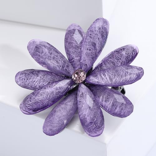 Acrylic Flower-Shape Brooch Pin for Women Statement Brooch - color: Purple