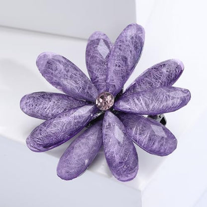 Acrylic Flower-Shape Brooch Pin for Women Statement Brooch - color: Purple