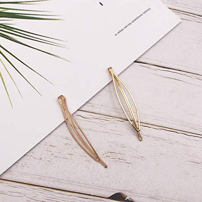Messen Hair Pins Set Geometric Hair Clips Metal Hairpin Minimalist Hair Styling Jewelry Hair Clamps Accessories Barrettes Gold Bobby Pin for Girl Women (8 Pieces,Style 7)