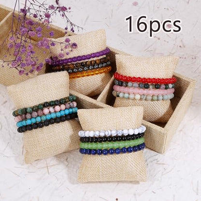 BROCC 16PCS Natural Healing Crystal Bracelets for Women 6mm Beads Bracelet | Healing Crystal Beads, Stretch Bracelet,Natural Stone,Handmade and easy to wear,Yoga Bracelets,Meaning Card Bracelet Gift Set