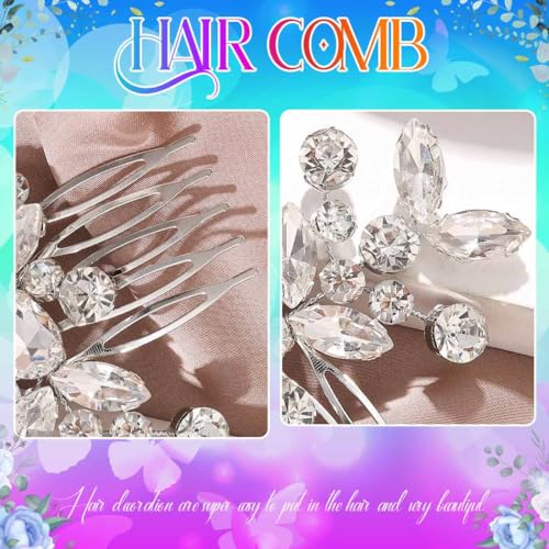 Catery Crystal Wedding Hair Comb Rhinestone Bridal Hairpieces Bridesmaid Clips Accessories for Brides and Women (A Silver) - color: A Silver