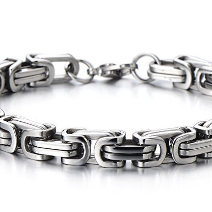 COOLSTEELANDBEYOND Mens Women New Stainless Steel Braided Link Bracelet Polished - color: A-Metal Color: Silver