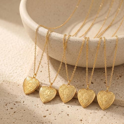 Gold Initial Heart Letter Pendant Necklace Jewelry for Women | 14K Gold Plated Fashion Waterproof Statement Cute Necklaces Dainty Personalized Name Friendship Couple Gifts for Women - color: Initial L