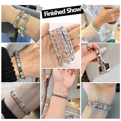 papasgix Italian Charm Bracelets, 9mm Italian Charm Bracelet Links | 9mm Stainless Steel Italian Charms, Detachable Personalized - color: Colorful