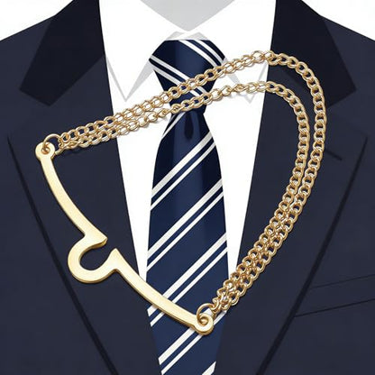 Yoursfs Tie Chains for Men Gold and Sliver Tie - style: Gold Double Tie Chains