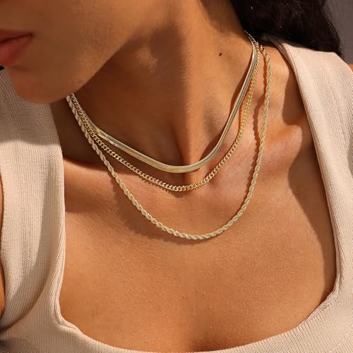 XIXINI Layered Necklaces for Women, Dainty Gold Necklace Stack 14k Gold Plated Layering Pendant Necklace Set Simple Statement Gold Necklaces for Women Trendy Fashion Waterproof Gold Jewelry - color: Gold-Set 9