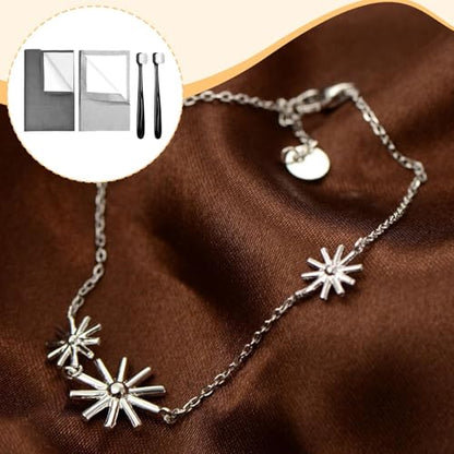 Yiju 2 Pieces Jewelry Cleaning Cloth Silver Cleaning Cloth Kit Silver Jewellery Cleaner Kit Double Sided Use Multifunctional with 2 Brush Flannel PP, Light Gray Dark Gray - color: Light Gray Dark Gray