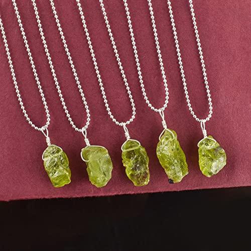 Natural Gemstones Pendant Necklace, Rough Stones, Silver Plated, Chakra Healing Crystals, Handmade, Wedding, Birthday, Minimalist, Jewelry for Women