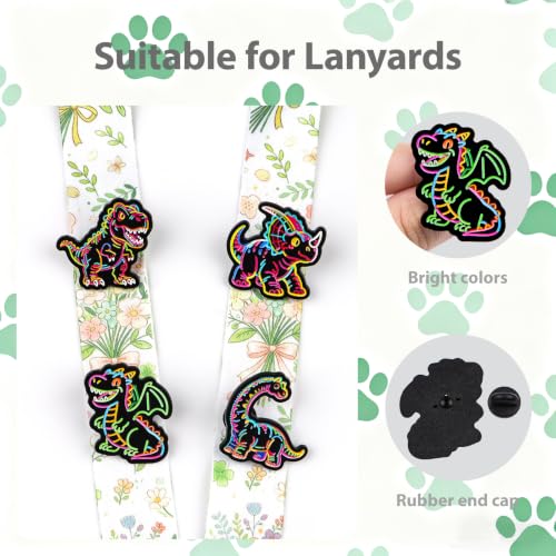 4/6/9/10/12/16/20PCS Cute Enamel Pins Bulk Set, Art Aesthetic Lapel Brooches, Humorous Quote Pins for Backpacks Jackets Hats Bags, Novelty Cool Badges for Women, Men, Teens, Kids - style: 6pcs Dinasour