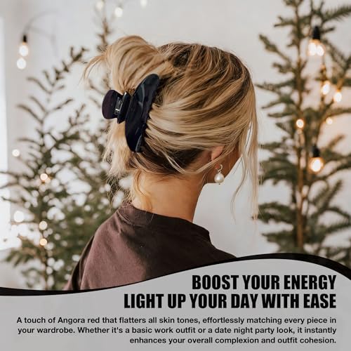 Big Hair Claw Clip Black, Nonslip Large Hair Clips for Thick Hair | Nonslip Celluloid Butterfly Jaw Clips, Acetate Claw Clip Strong Hold for Women，jumbo french hairclip for long thick hair - color: Black Claw Clip