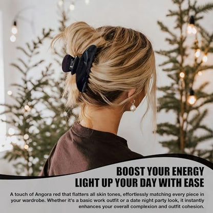 Big Hair Claw Clip Black, Nonslip Large Hair Clips for Thick Hair | Nonslip Celluloid Butterfly Jaw Clips, Acetate Claw Clip Strong Hold for Women，jumbo french hairclip for long thick hair - color: Black Claw Clip
