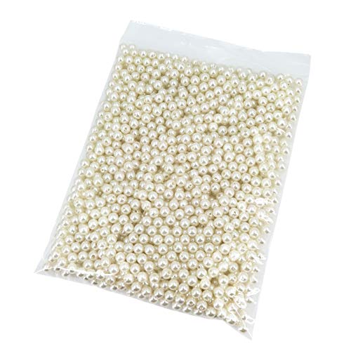 INSPIRELLE 1200pcs 8mm Ivory Art Faux Pearl Beads ABS Round Loose Spacer | for DIY Craft Necklaces Bracelets Jewelry Making - color: Ivory, size: 8mm