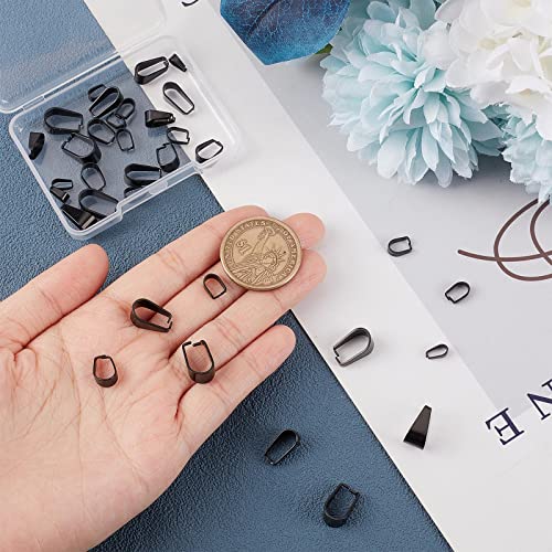 SUNNYCLUE 1 Box 40Pcs Pinch Bails Stainless Steel Black Snap on Jewely Clasp Pendant Connector 7/8/10/12/13mm Open Clasp Hook Ice Pick Pinch Bails for Jewelry Making Findings DIY Craft
