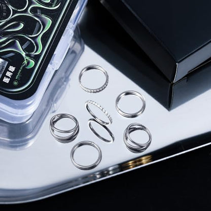 14G 16G 18G Surgical Steel Nose Septum Rings Hoops - Stainless Steel Segment Nose Rings Hoop Helix Cartilage Clicker Daith Tragus Sleeper Hoop Earrings for Women Men 6mm 8mm 10mm 12mm - color: Silver Plated 6PCS, size: 14g 10mm