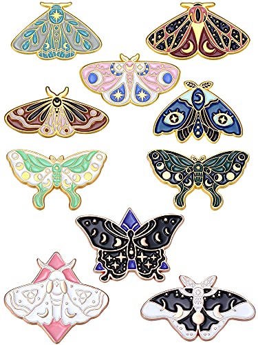 Janinka 10 Pcs Butterfly Enamel Pins Set Cute Spring Badge Back to School Lapel Brooches for Women Backpack Jewelry Gift - style: Chic Style