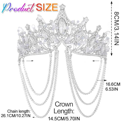Kilshye Rhinestone Wedding Tiaras and Crowns Silver Crystal Bridal Headband Prom Headpiece for Women
