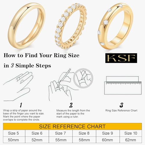 KSF 2Pcs / 3Pcs / 4Pcs Stackable Rings for Women, Gold and Silver Plated Stack Ring Set for Everyday Wear, Gift for Her - color: Style1